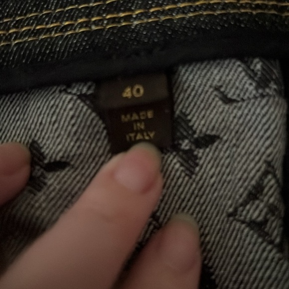 Authentic Louis Vuitton denim patch work pants
